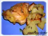 Recette Poulet marine aux herbes et grille et pomme de terre au four