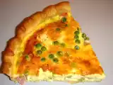 Recette Quiche tomate, petit-pois, féta, curry et jambon