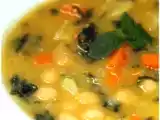 Recette Soupe aux pois chiches, patates douces et épinards
