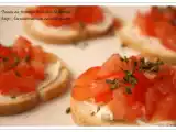 Recette Toasts au fromage frais et à la tomate