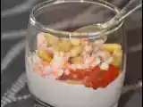 Recette Verrine mousse de thon - tomate - surimi