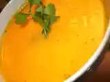 Recette Soupe orange le retour : potiron, patate douce, carotte, orange, lait de coco