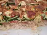 Recette Gratin de courgettes, riz et jambon cru