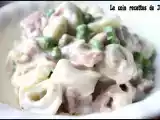 Recette Tortellinis alfredo au jambon et petits pois