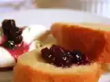 Recette Gateau au vin moelleux et huile d'olive et sa compotée cassis