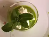 Recette Attention combustible ! : cappuccino de petits pois et mousse lègère