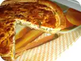 Recette Tarte aux courgettes/vache qui rit et blanc de dinde fumé