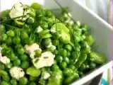 Recette Salade de fèves, petits pois et chèvre frais sans gluten