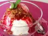 Recette Sundae aux framboises ou tarte aux framboises déstructurée, sans gluten ni lactose