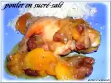Recette Poulet en sauce sucree salee aux fruits secs