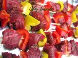 Recette Brochettes de boeuf et de légumes, sauce tzatziki