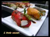 Recette Tubes de poivrons marinés farcis au chèvre frais et basilic