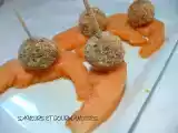 Recette Mini-brochettes de mozzarella panées et melon.