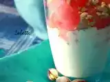 Recette Verrine pastèque, yaourt, miel, pistache