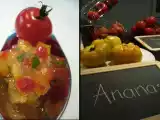Recette Tartare de tomates ananas, fraises et menthe.