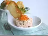 Recette Rillette de saumon à la pomme verte et croustillant au sésame