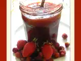 Recette Confitures rhubarbe-vanille-fraises et fraises des bois
