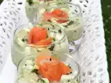 Recette ^^verrines de courgettes au rocamadour et à la truite fumée^^