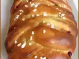 Recette Brioche tressée fourrée à la compotée mûre - framboise
