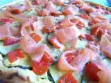 Recette Tarte fine saumon courgette et poivron