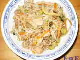 Recette Porc au caramel et nouilles aux légumes sautés