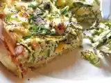 Recette Tarte concombre, courgette, bleu, fêta, pavot et ciboulette