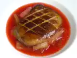 Recette Soupe de fraise et rhubarbe au foie gras