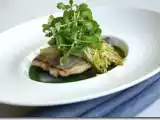 Recette Filet de bar au coulis d'epinard et jeunes pousses