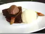 Recette Brownie aux rochers ferrero, ganache au chocolat et glace à la fleur d'oranger