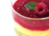 Recette Crème légère mangue et coulis framboises/menthe