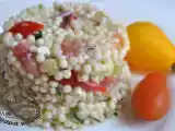 Recette Salade de pâtes, jambon, fêta, concombres, tomates et ciboulette
