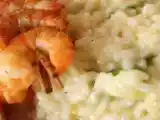 Recette Risotto aux courgettes et ses brochettes de scampi