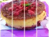 Recette Cheesecake au miel de safran sur lit de framboise et gelée de fr