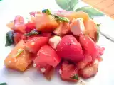 Recette Salade de fraises, melon, tomates et feta
