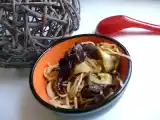 Recette Nouilles sautées aux champignons noirs et courgettes