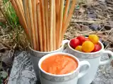 Recette Sauce aux poivrons, chèvre & coriandre pour l'apéritif