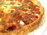 Recette Quiche tomates cerises, lardons, mozzarella et basilic