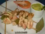 Recette Crevettes marinees et sauce au basilic