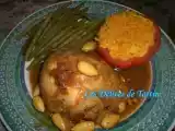 Recette Cuisses de poulet farcies aux abricots secs, sauce au curry japonais et aux amandes