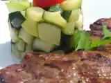 Recette Filet de porc mariné au barbecue et courgettes sautées