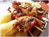 Recette Brochettes de mérou et gambas façon beira mar