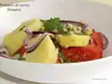Recette Salade tiède pommes de terre, tomates et pignon de pin