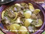 Recette Tajine de mouton aux petits pois et artichauts