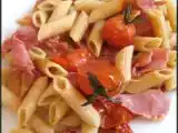 Recette Pâtes aux tomates rôties et pancetta