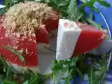 Recette Aspic de tomates au roquefort et crumble d'avoine
