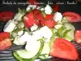 Recette Salade de courgettes, basilic, citron, feta et tomates .