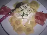 Recette Raviolis frais fourrés au jambon et sauce ciboulette maison