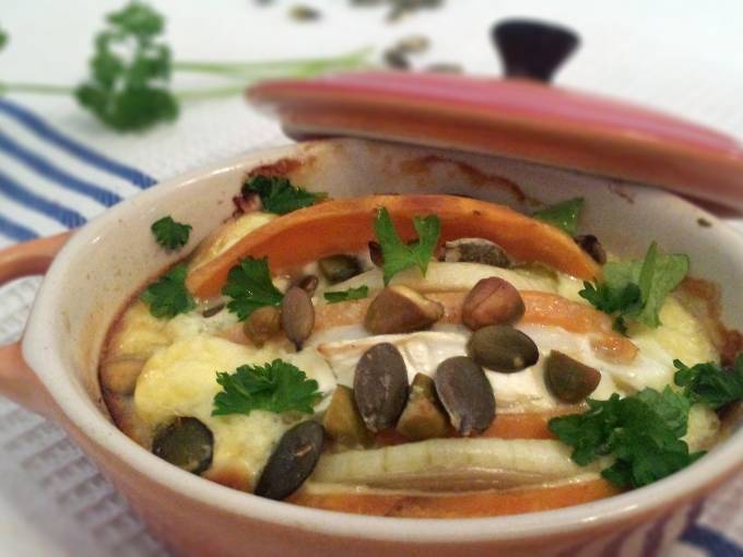 Gratin de patate douce au chèvre