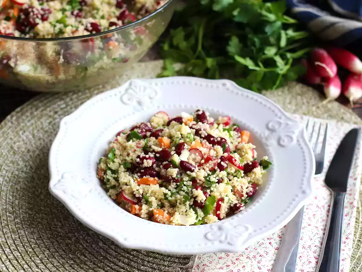 Recette Salade couscous pour une entrée simple, saine et colorée !