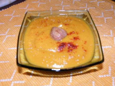 Potage de potimarron en soupière et ses petits croûtons, Recette Ptitchef